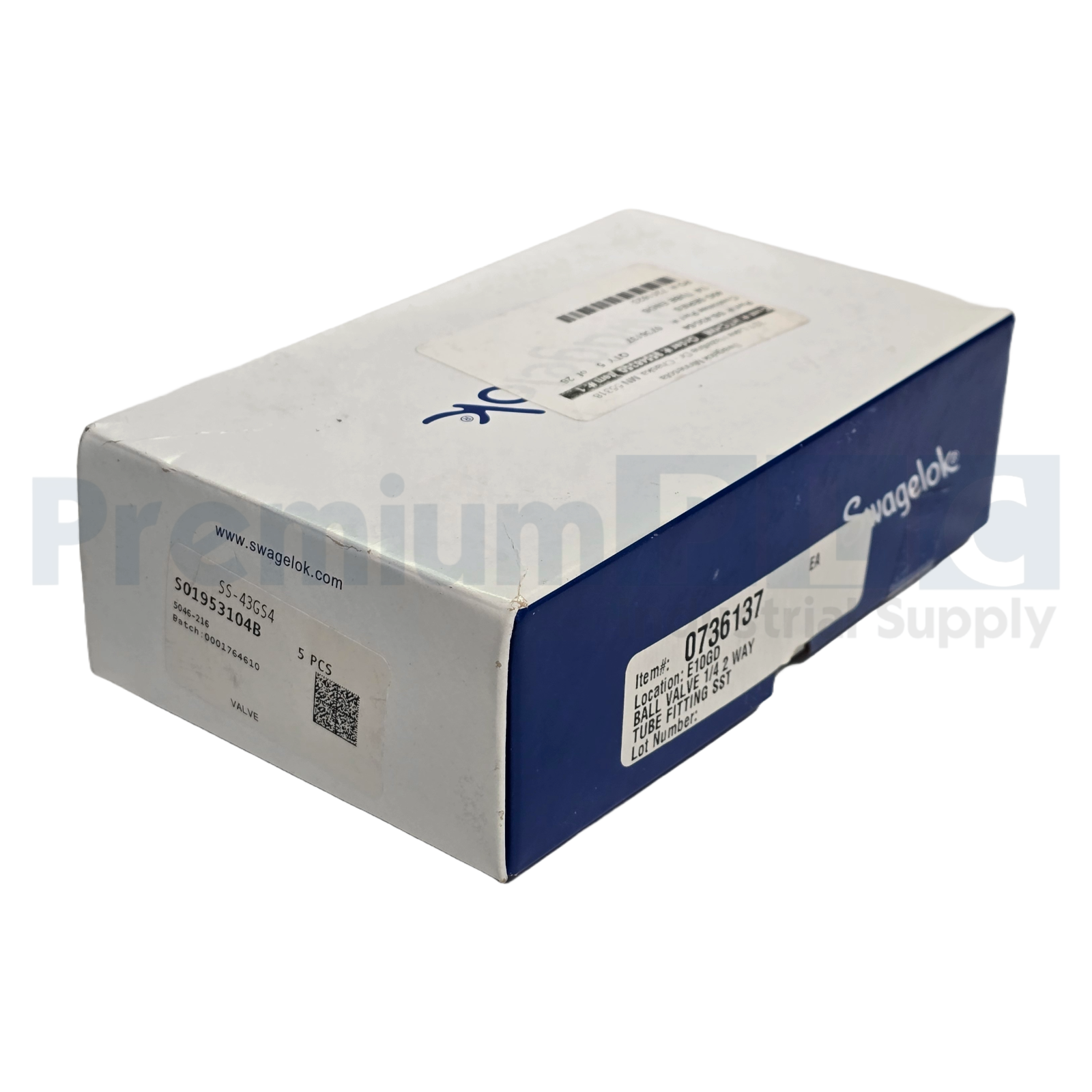 Used BOX OF 5 SWAGELOK SS-43GS4 STAINLESS STEEL 40G SERIES BALL VALVE 1/4" TUBE NSMP