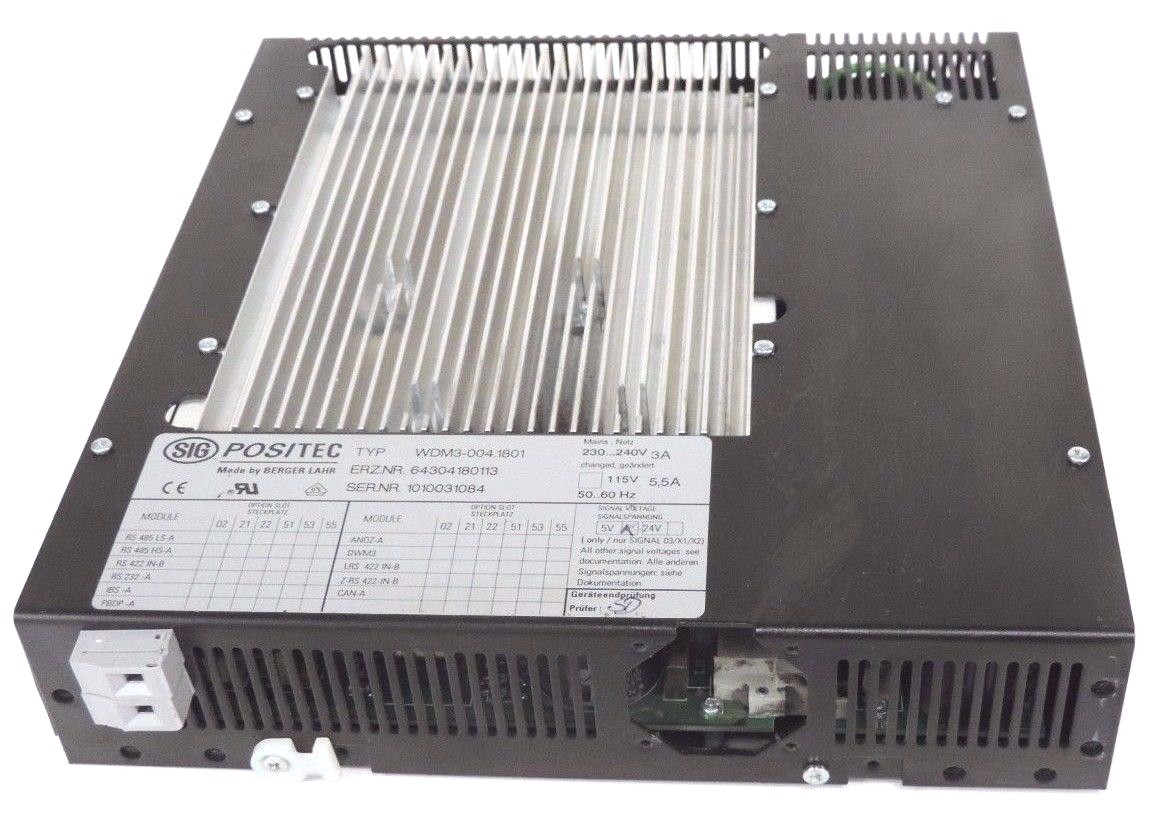 Used SIG POSITEC BERGER LAHR WDM3-004.1801 SERVO DRIVE 230/240V, 5,5A WDM30041801