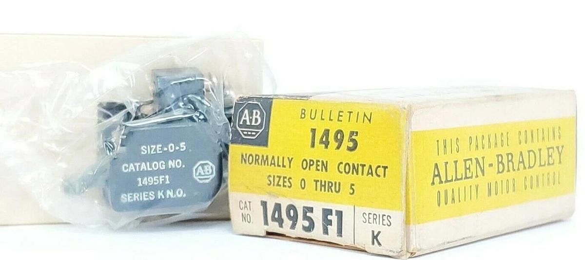 Used NIB ALLEN BRADLEY 1495-F1 SER. K, SIZE 0-5 CONTACT, 1495F1
