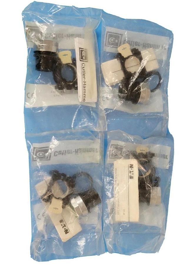 Used LOT OF 4 NEW CUTLER-HAMMER E22P3 SER. A2 PUSHBUTTONS GREEN FLUSH HEAD