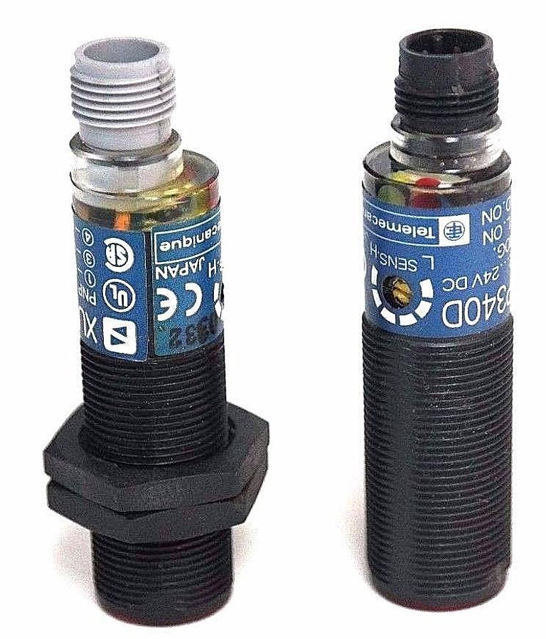Used LOT OF 2 TELEMECANIQUE XU8B18PP340D PHOTOELECTRIC SENSORS 12...24VDC
