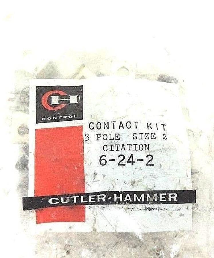 Used NEW CUTLER HAMMER 6-24-2 CONTACT KIT 3-POLE SIZE 2, 6242