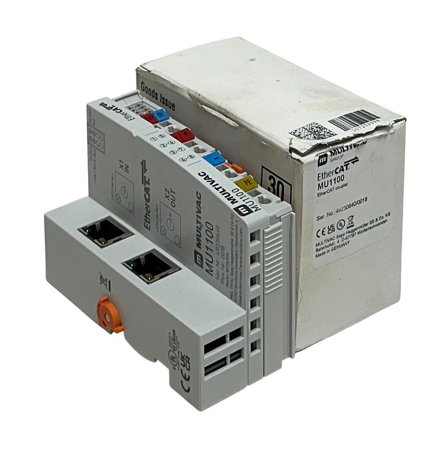 Used BECKHOFF MULTIVAC MU1100 EtherCAT COUPLER MODULE 24V 107352994 LED NSMP