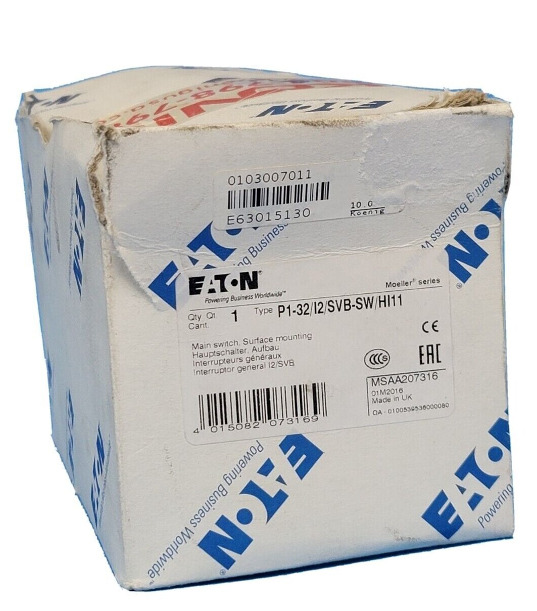 NIB EATON CUTLER-HAMMER P1-32/I2/SVB-SW/HI11 MAIN SWITCH