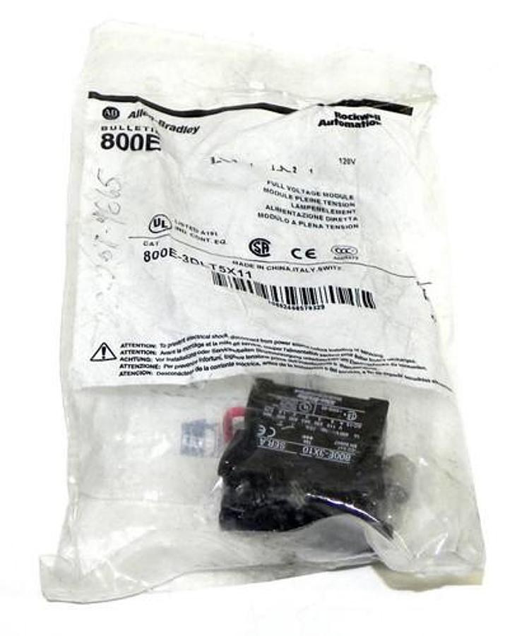 NEW ALLEN BRADLEY 800E-3DLT5X11 FULL VOLTAGE MODULE SER. B, 800E3DLT5X11