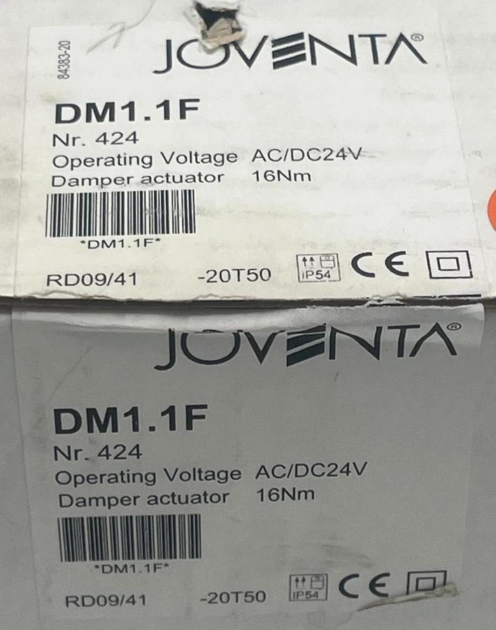 Used JOVENTA DM1.1F 24V Non-Spring Return Damper Actuator 44 in-lb (5 Nm) HVAC, USMP