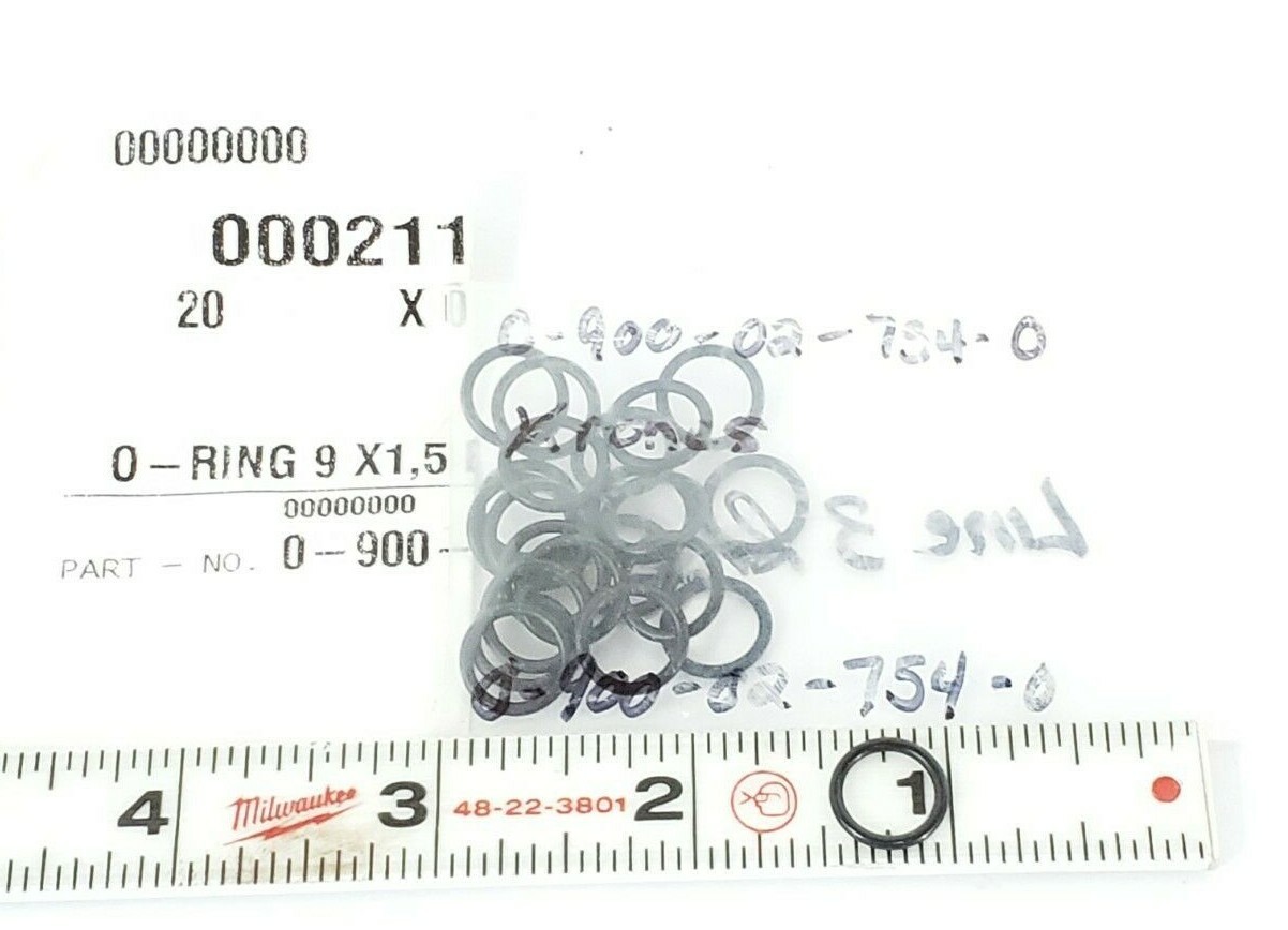 Used LOT OF 22 NEW KRONES 0-900-02-754-0 O-RINGS 9X1.5 EPMD-P, 0900027540