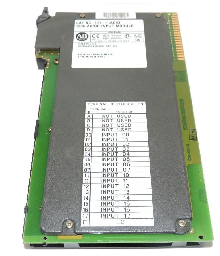 Used ALLEN BRADLEY 1771-IAD/D REV. A01 INPUT MODULE HARDWARE 96220601 REV. A01