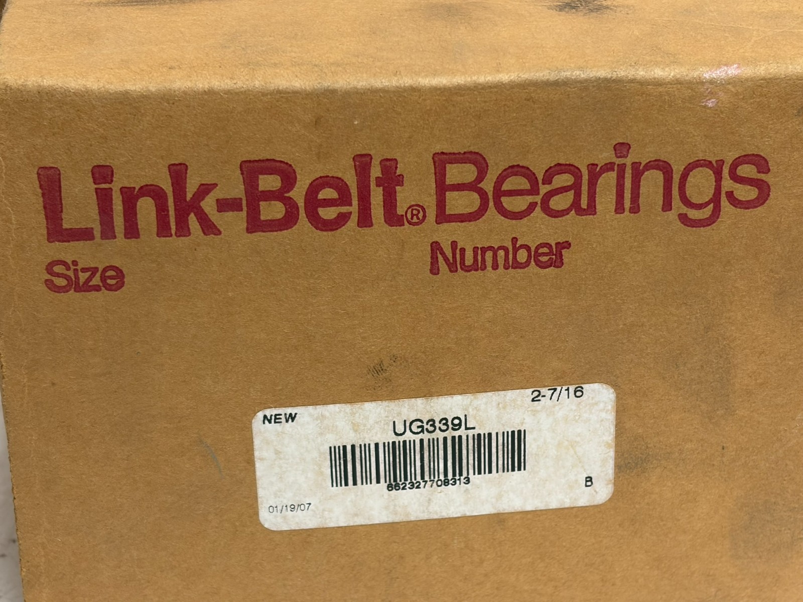 Used Link-Belt UG339L Wide Inner Ring Ball Bearing Insert 2-7/16" Heavy Duty New
