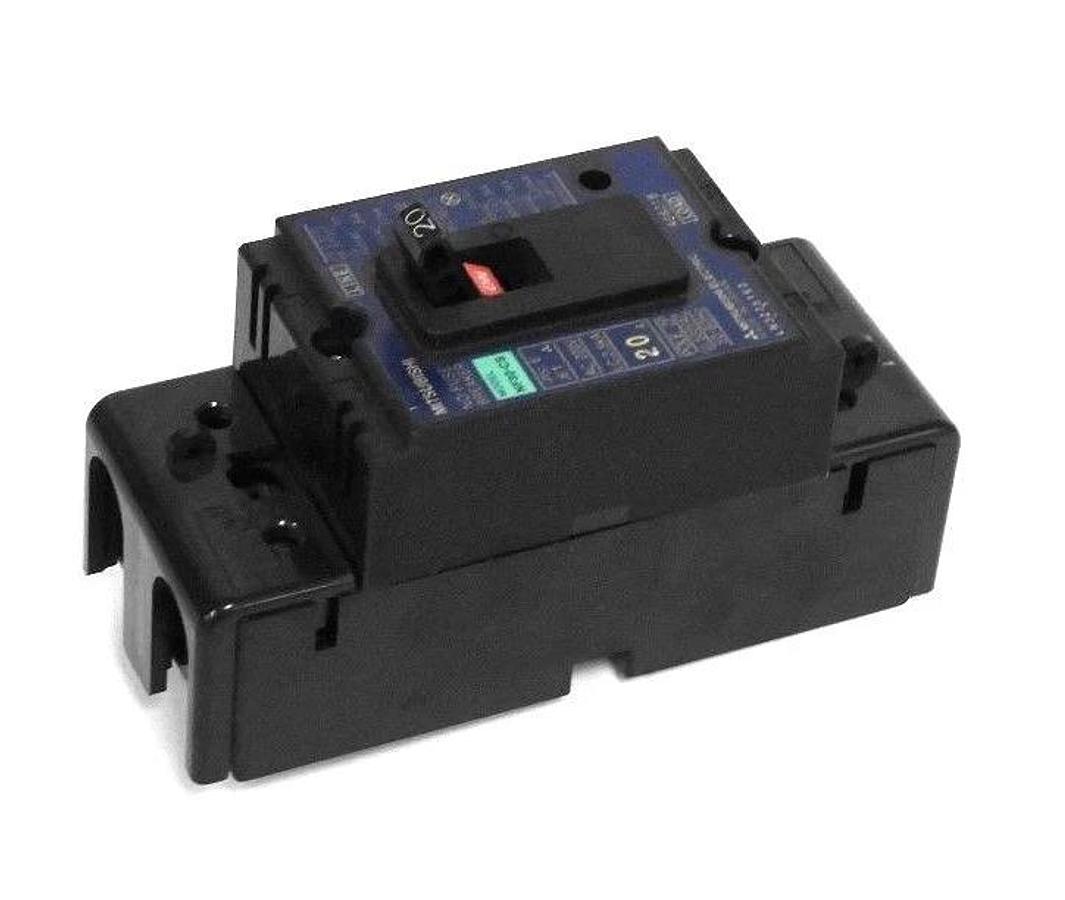 Used MITSUBISHI NF30-CS-2P-20A CIRCUIT BREAKER 2 POLE 500VAC 50-60HZ MODEL NF30-CS