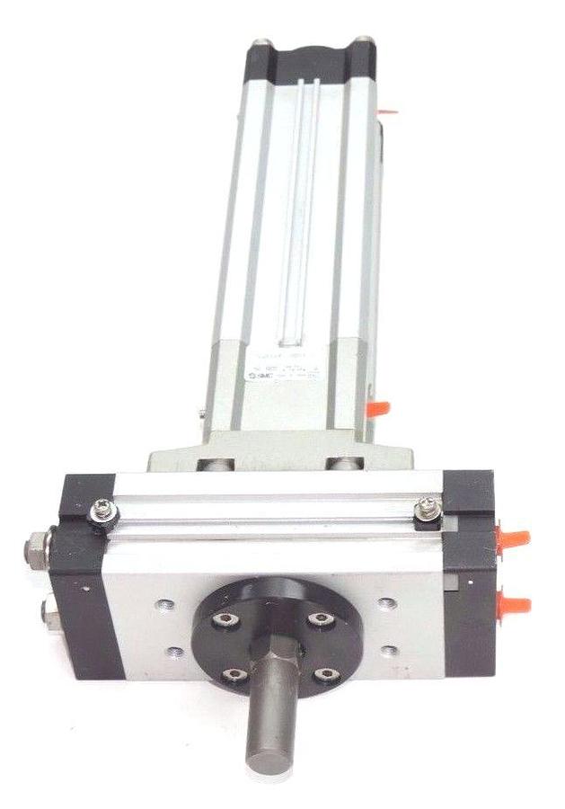 Used SMC MRQBS40-100NA-X N ROTARY CYLINDER W/ P317020-1-N 90DEG UNIT MRQBS40100NAXN