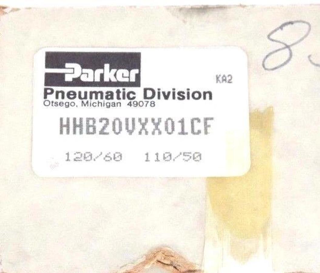 Used PARKER HHB20VXX01CF SOLENOID VALVE 110/120V, 50/60HZ, 7.2W, HHB20VXX01CE