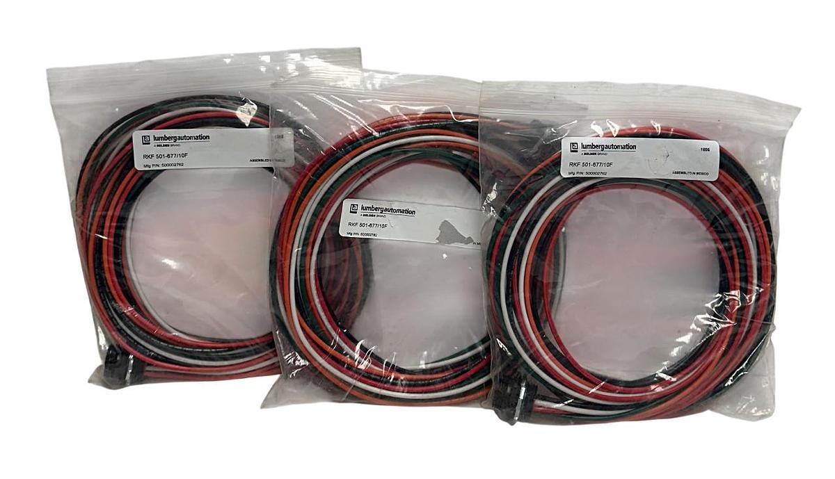 Used 3 LUMBERG AUTOMATION RKF 501-677/10F / 500002762 Sensor / Actuator Cables NSMP