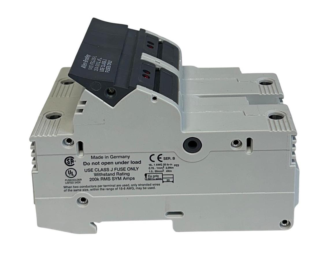 Used ALLEN BRADLEY 1492-FB2J30-L /B FUSE HOLDER 30A 600V CLASS J 1492FB2J30L NSNP