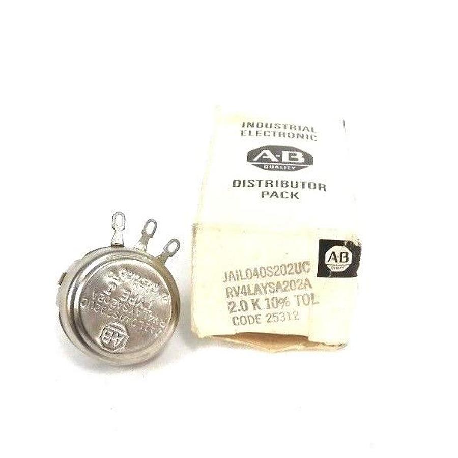 Used NIB ALLEN BRADLEY JAIL040S202UC POTENTIOMETER 2.0K-OHM 10% TOLERANCE 25312