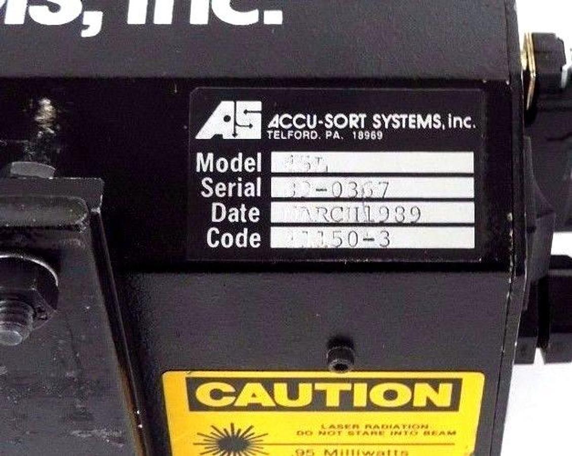 Used ACCU-SORT SYSTEMS MODEL 45L LASER BARCODE SCANNER 120VAC