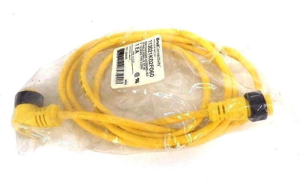 Used NIB BRAD HARRISON 113021K02F060 MINI CHANGE CORDSET 3P MALE/FEMALE ST 90