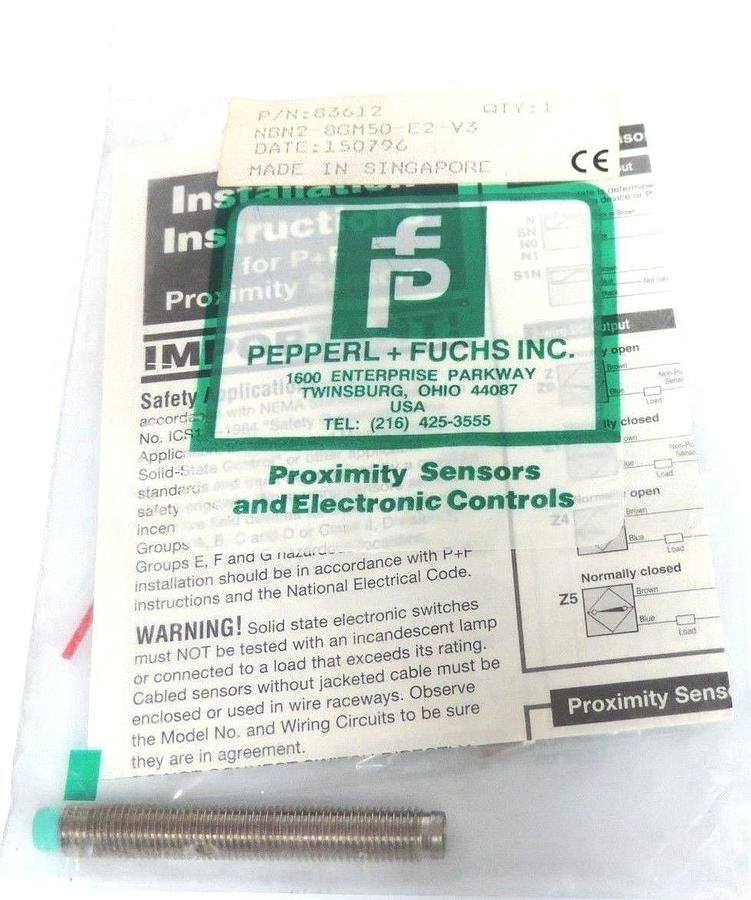 Used NEW PEPPERL+FUCHS NBN2-8GM50-E2-V3 PROXIMITY SENSOR NBN28GM50E2V3 P/N: 83612