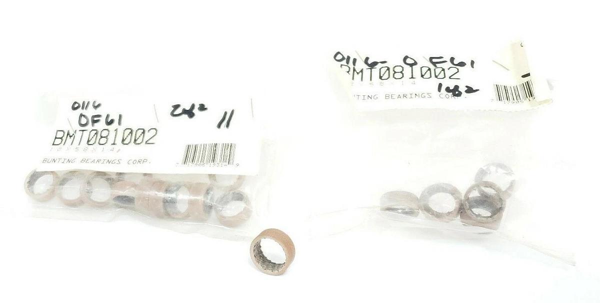 LOT OF 19 NEW BUNTING BEARINGS CORP. BMT081002 BEARINGS 1/2X5/8X1/4