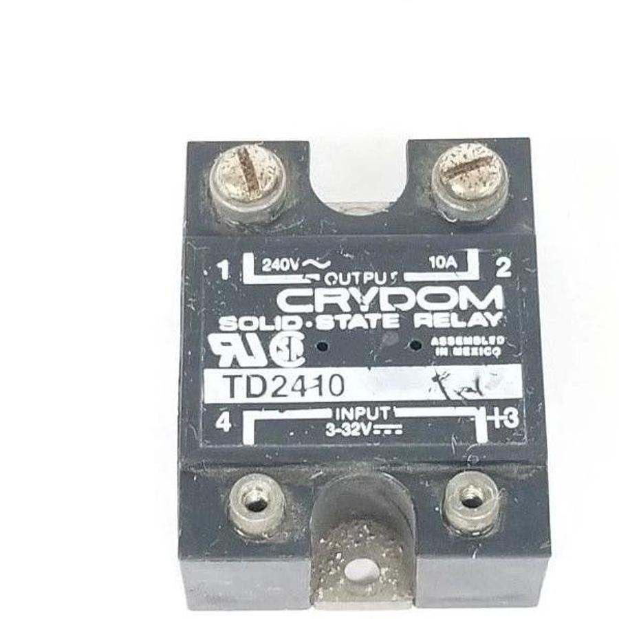 Used CRYDOM TD-2410 SOLID STATE RELAY TD2410 (MISSING 2 SCREWS) 240V, 10A