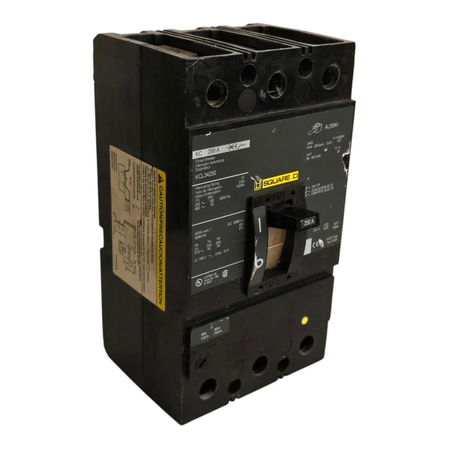 Used Square D KCL34250 Circuit Breaker | 3 Pole | 250 Amp | 480V | 65kA @ 480V NSNP