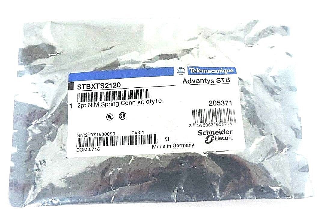 NEW TELEMECANIQUE STBXTS2120 ADVANTYS STB 2PT NIM SPRING CONN KIT QTY: 10