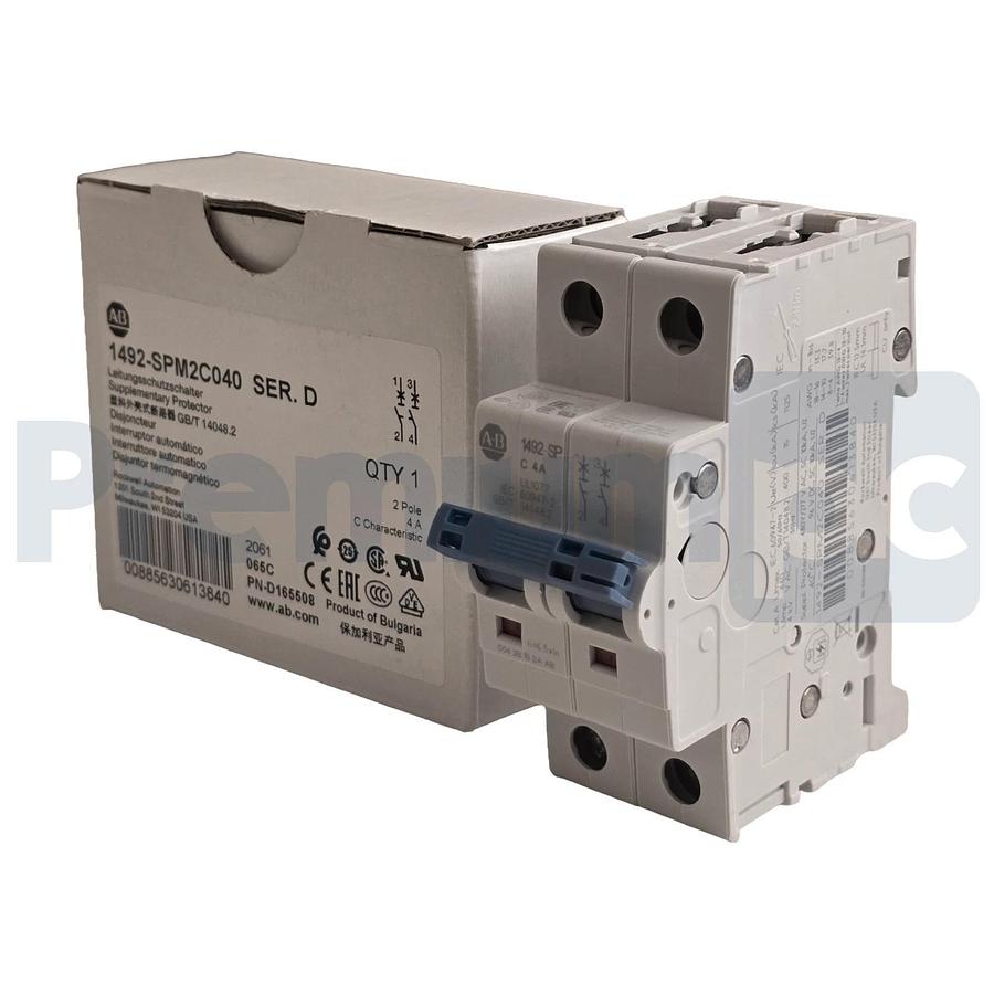 Allen-Bradley 1492-SPM2C040 /D Supplementary Protector 4A 2P Circuit Breaker NEW