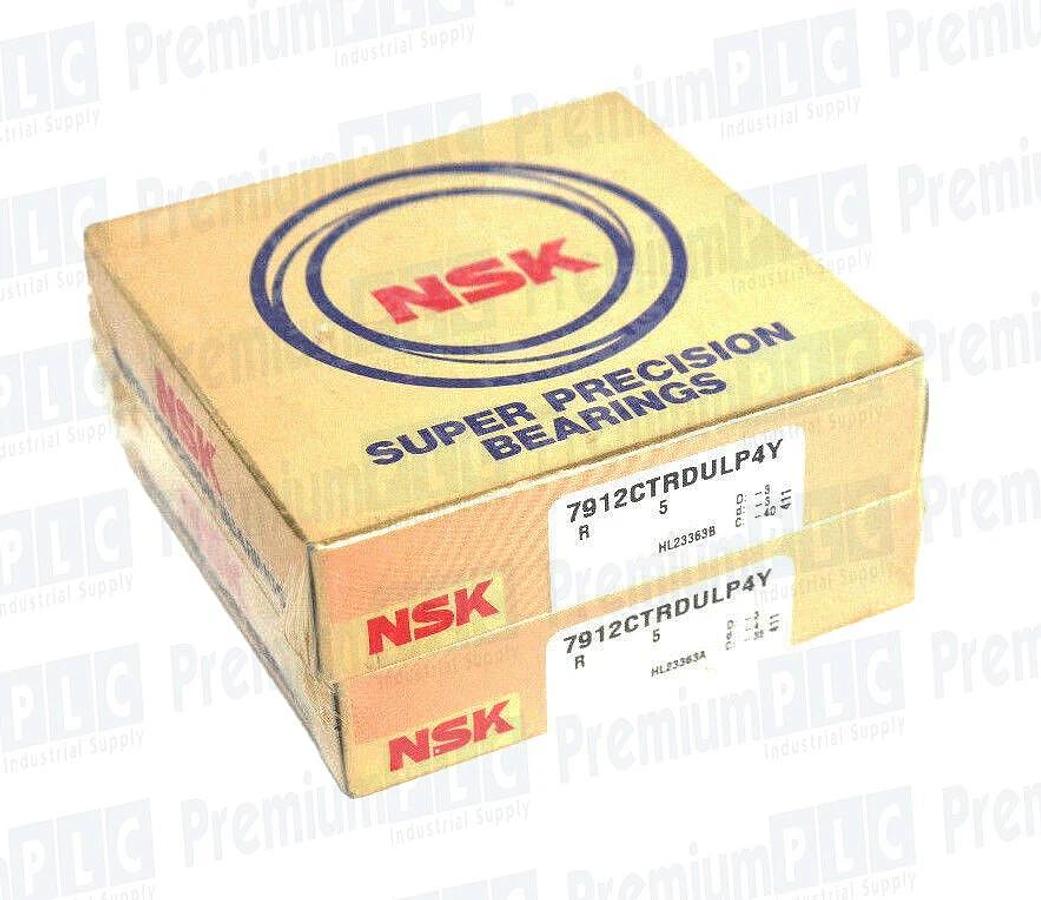 Used SET OF 2 NEW SEALED NSK 7912CTRDULP4Y SUPER PRECISION BALL BEARINGS