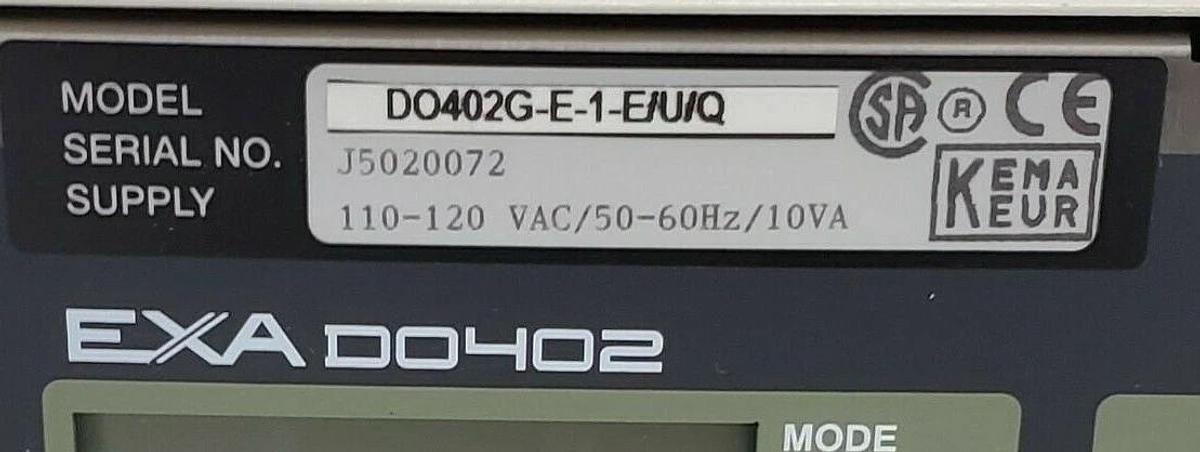 Used YOKOGAWA DO402G-E-1-E/U/Q EXA DO402 DISSOLVED OXYGEN ANALYZER DO402GE1EUQ