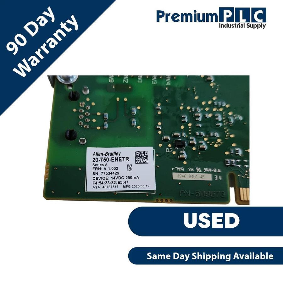 Used USED ALLEN BRADLEY 20-750-ENETR /A PowerFlex Ethernet/IP DUAL-PORT OPTION MODULE