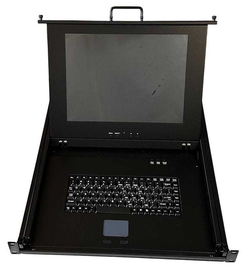 Used MACASE INDUSTRIAL GROUP RM-KI-P1UKVM / RM-KI-P1UKMV RACK MOUNT MONITOR 15'' NSMP