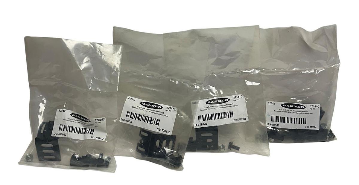Used 4 BANNER EZ-SCREEN BRACKET KITS 82842 / 82841 / LPA-MBK-12 / LPA-MBK-11 OEM NSFS