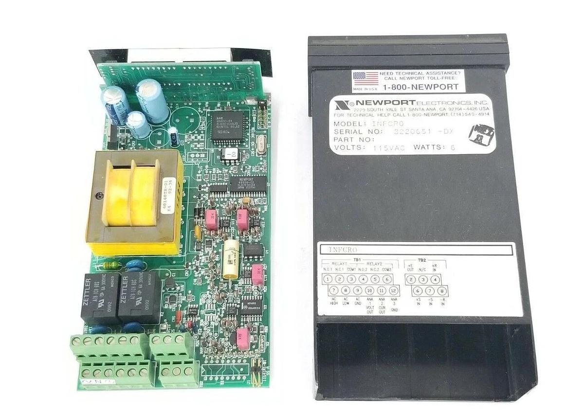 Used NEWPORT ELECTRONICS INFCR0 PANEL METER 115VAC, 6W, 11541PC-01 REV. A