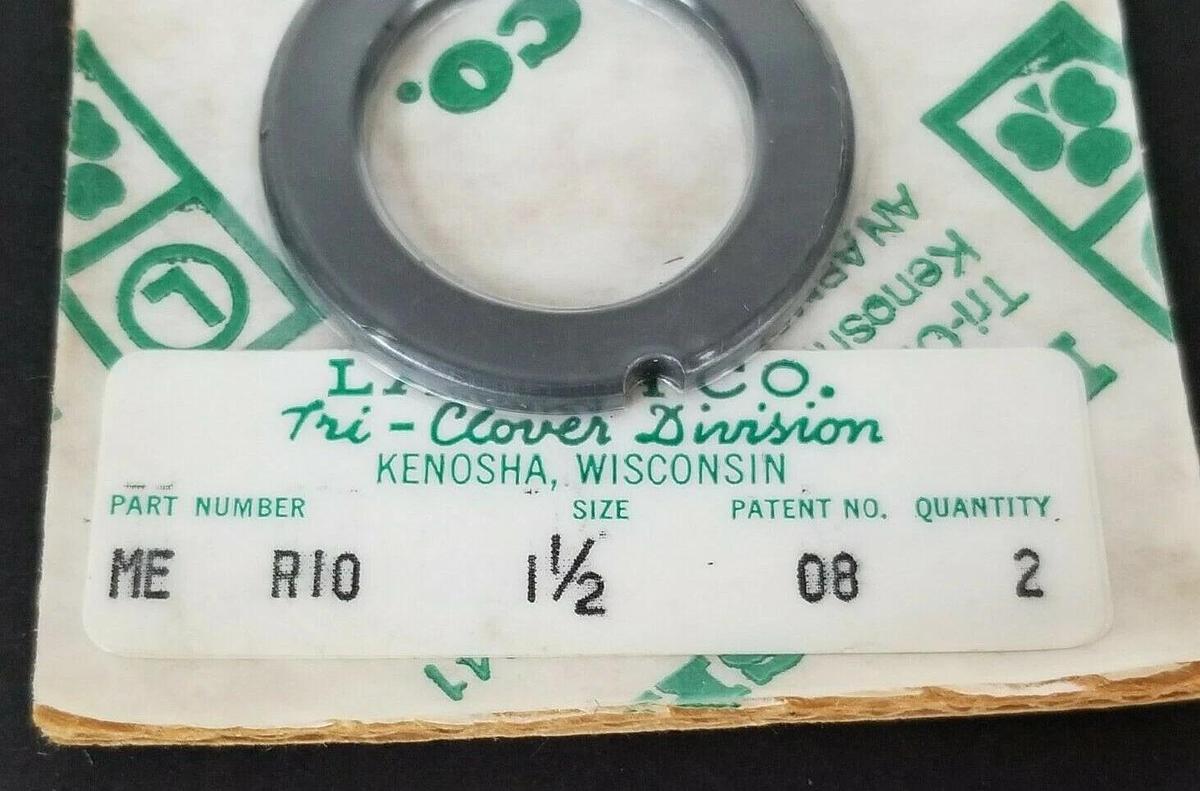 Used LOT OF 2 NEW TRI-CLOVER ME RI0 1-1/2 CARBON SEALS PATENT NO. 08