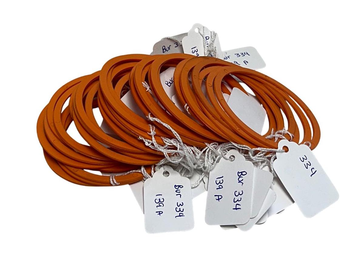 Used 38 TRIPLEX MGNewell BUR334 Back-Up Rings #334 POLYMITE ORANGE OEM BUR 334 NSNP
