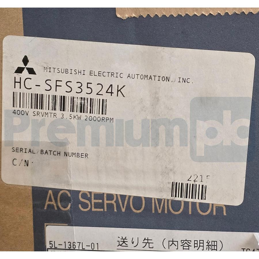 Used Mitsubishi HC-SFS3524K MELSERVO J2S AC Servo Motor 3.5kW 288V 2000RPM IP65 NSMP