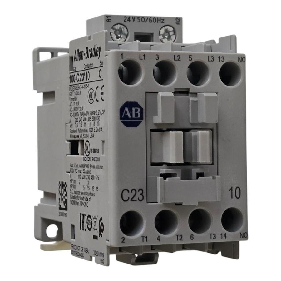 Used Allen-Bradley 100-C23KJ10 /C 100-C IEC Contactor 3-P 23A, 1 N.O. Coil 24VAC NSMP