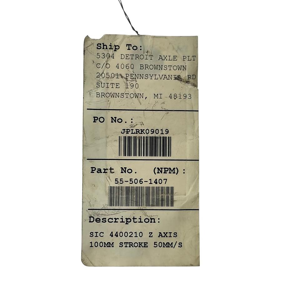 Used Freer Tool Z Axis Linear Slide 100mm Sanyo Denki Stepper Motor 55-506-1407