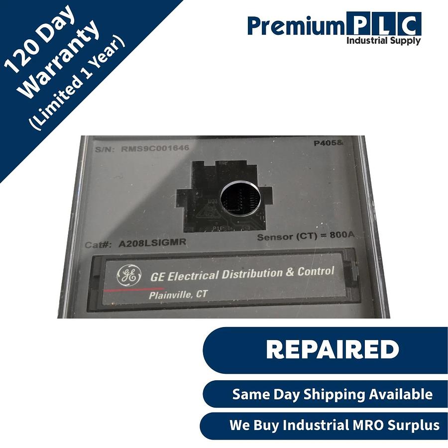 Refurbished REP. GENERAL ELECTRIC GE A208LSIGMR MicroVersaTrip PM TRIP UNIT CT=800A A208LSIG