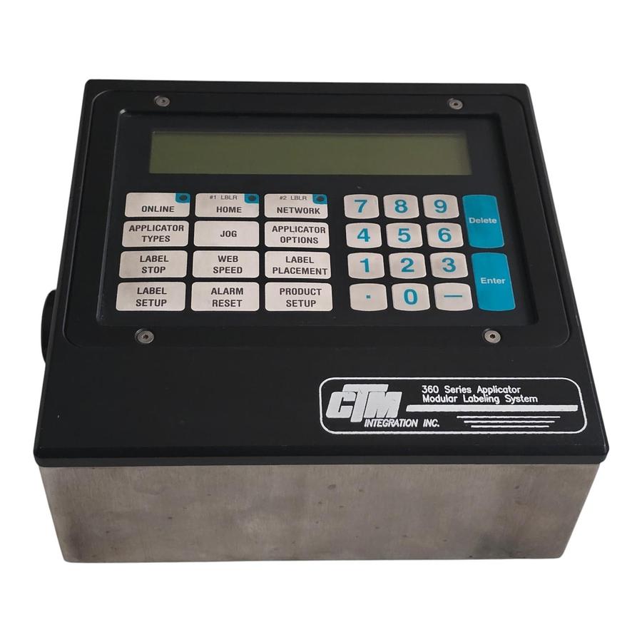 Used CTM Integration 360 Series Applicator Modular Labeling System Display Panel
