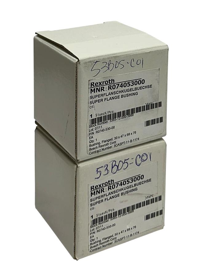 2 BOSCH REXROTH R074053000 LINEAR SUPER FLANGE BUSHINGS 30mm DIAMETER NSMP