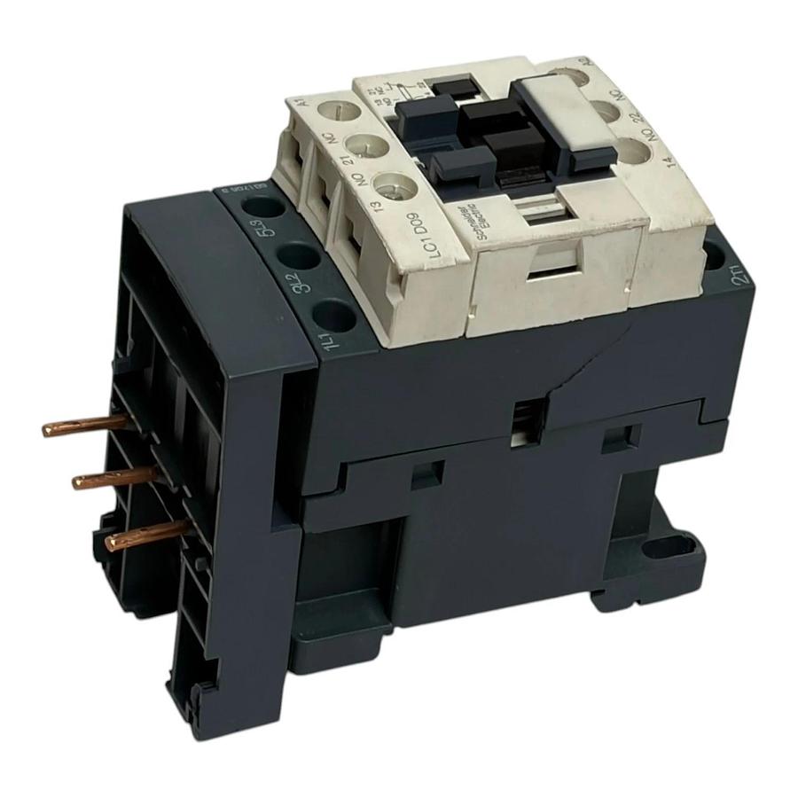Used Schneider Electric LC1D09 TeSys 3-Pole Contactor with LAD4BB Adapter