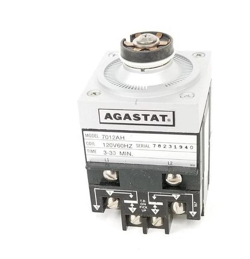 NEW AGASTAT 7012AH TIMING RELAY 120V60HZ, 3-30 MIN.