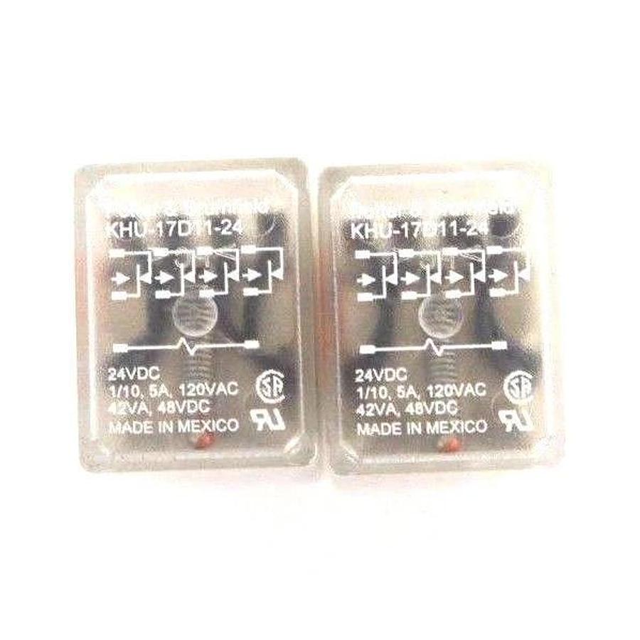 Used LOT OF 2 POTTER & BRUMFIELD KHU-17D11-24 RELAYS 24VDC, KHU17D1124