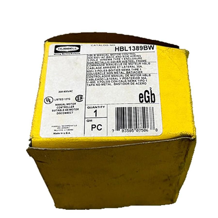 Used NEW HUBBELL HBL1389BW HBL MANUAL MOTOR CONTROL 30A 600V
