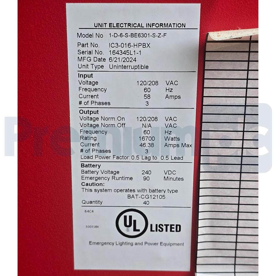 Used Myers EPS IC3-016-HPBX Illuminator CIII Inverter 3Ph 16.7kW 1-D-6-S-BE6301-S-Z-F