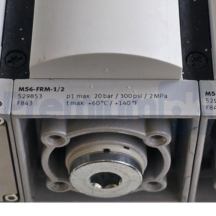 Used Festo SFAM-62-5000L-M-2SV-M12 | 564940 Flow Sensor w/MS6-FRM-1/2 Filter & 529853