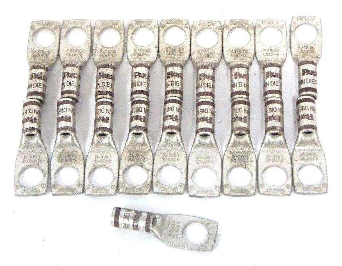 BAG OF 19 NEW PANDUIT LCA2-12-Q COPPER LUG STANDARD BARREL ONE HOLE