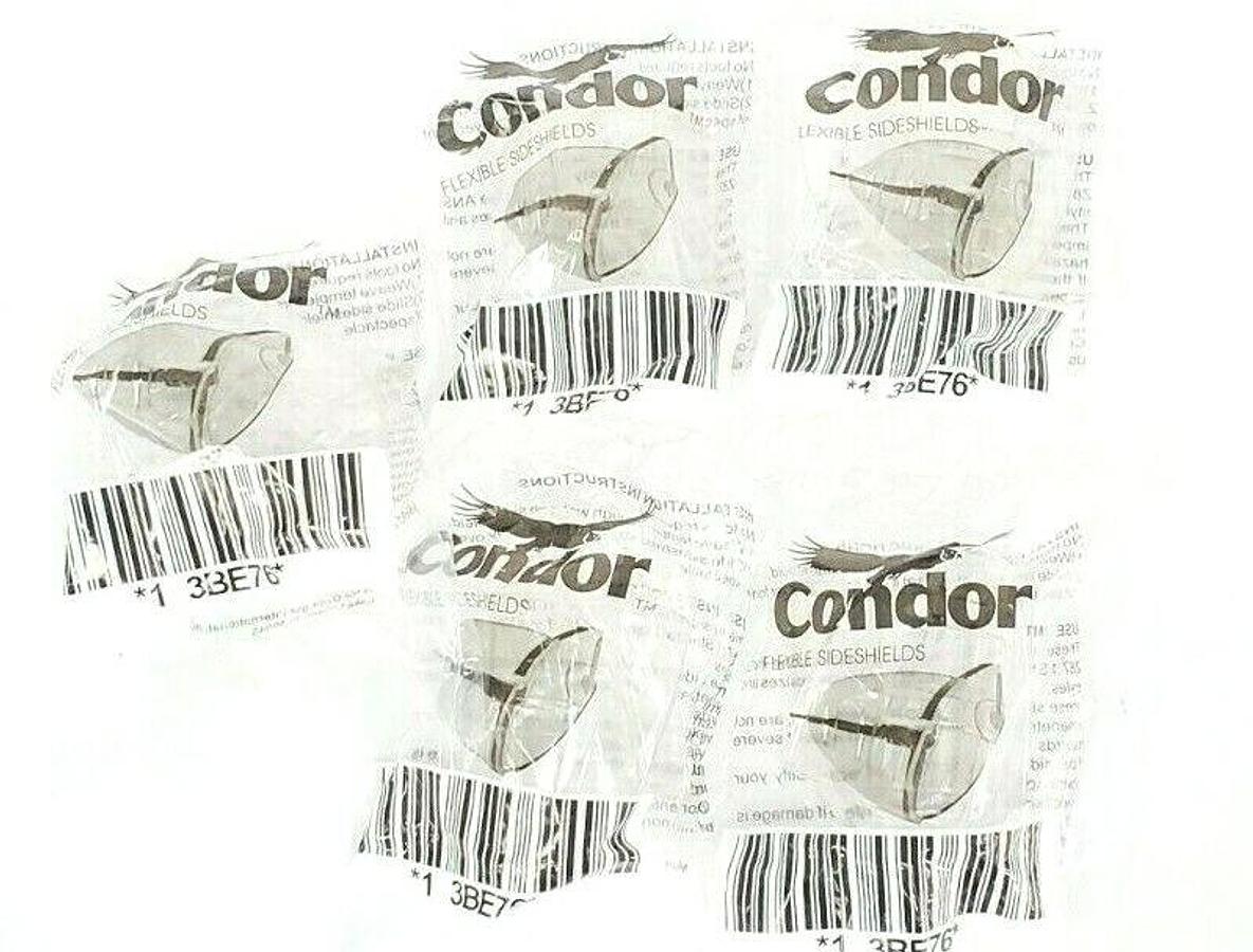 Used (5) PAIRS OF CONDOR 3BE76 SIDESHIELDS FOR SAFETY GLASSES