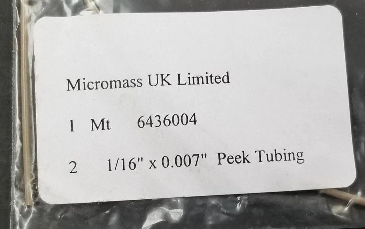 Used NEW MICROMASS UK LIMITED 6436004 PEEK TUBING 1 MT, 1/16 X 0.007''